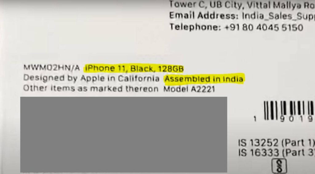 iPhone 11 made in india